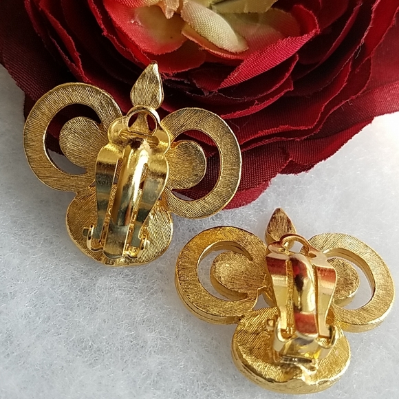 EARRINGS VTG PEARL & CRYSTAL - Picture 4 of 6